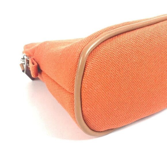 HERMES Bolide mini pouch Makeup Pouch Cosmetics Pouch Canvas Orange Unused - Picture 9 of 13
